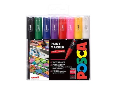 Uni POSCA PC-1M  Extra-Fine 0,7-1mm  Sett Standard 8stk