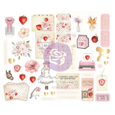 Strawberry Milkshake Collections Chipboard Stickers