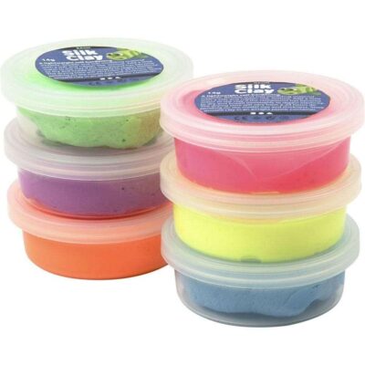 Silk Clay - Neonfarger, 6 stk