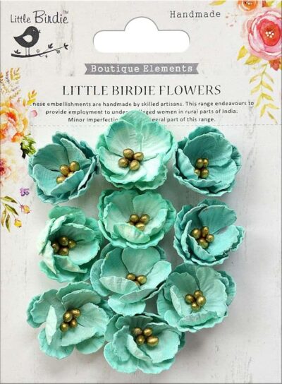 Little Birdie Embossed Daisies Arctic Ice 10Pc