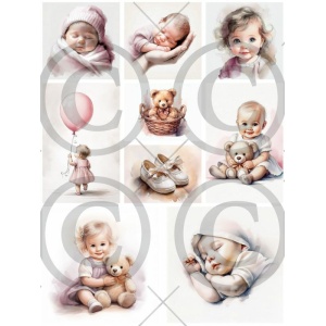 Papirdesign Motivark - Babyjente
