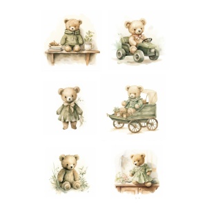 Reprint - Bear, A4 200 gsm, Klippeark