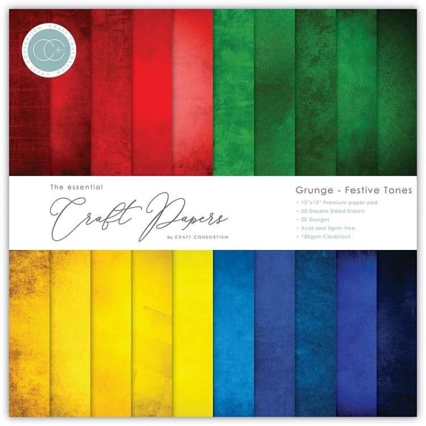 Craft Consortium - Grunge - Festive Tones - 12x12Blokk