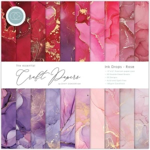Craft Consortium -Ink Drops- Rose 12x12Blokk