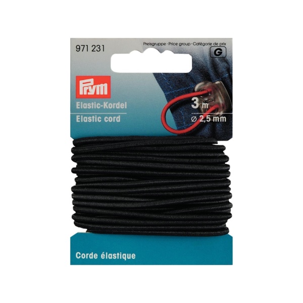 Prym Elastisk strikk 2,5mm Sort