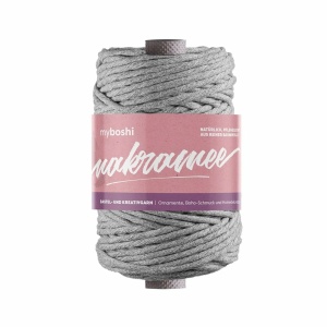 Myboshi Makramégarn Tvinnet 4mm 50m – Hellgrau