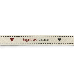 Bånd `Laget av tante`15mm