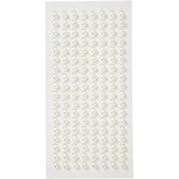 Halvperler, hvit dia. 5 mm