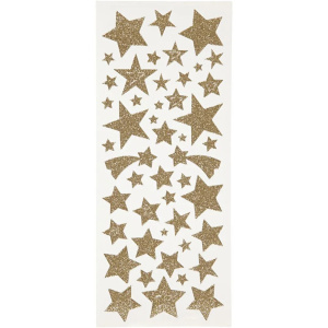 Klistremerke med glitter gull stjerner