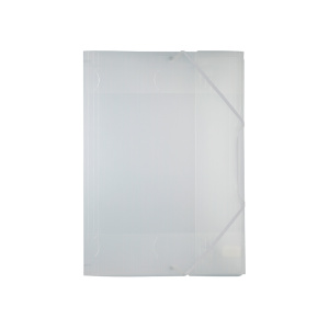 Folia Plastmappe m/strikk A3 – Transparent hvit