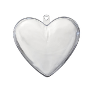Plasthjerte Transparent 80mm