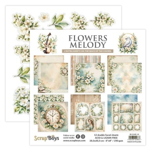ScrapBoys Flowers Melody-10 8X8 Blokk