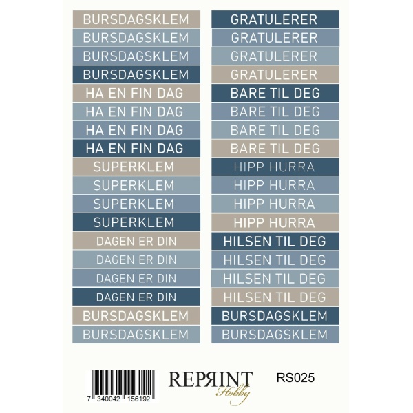 Reprint - Hip Hip Horray Norsk Tekst - Klistremerker