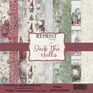 Reprint Deck the Halls 8X8" Blokk