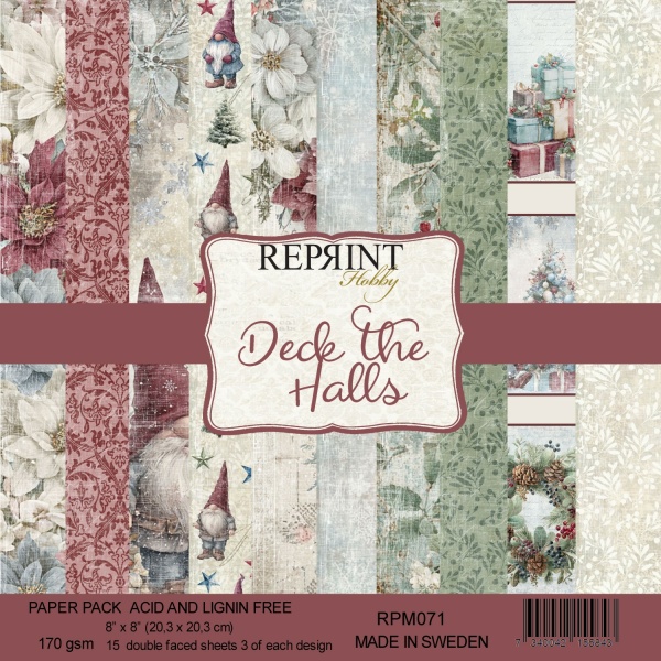 Reprint Deck the Halls 8X8" Blokk