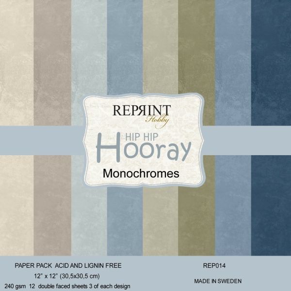 Reprint Hip Hip Horray Monochromes 12X12
