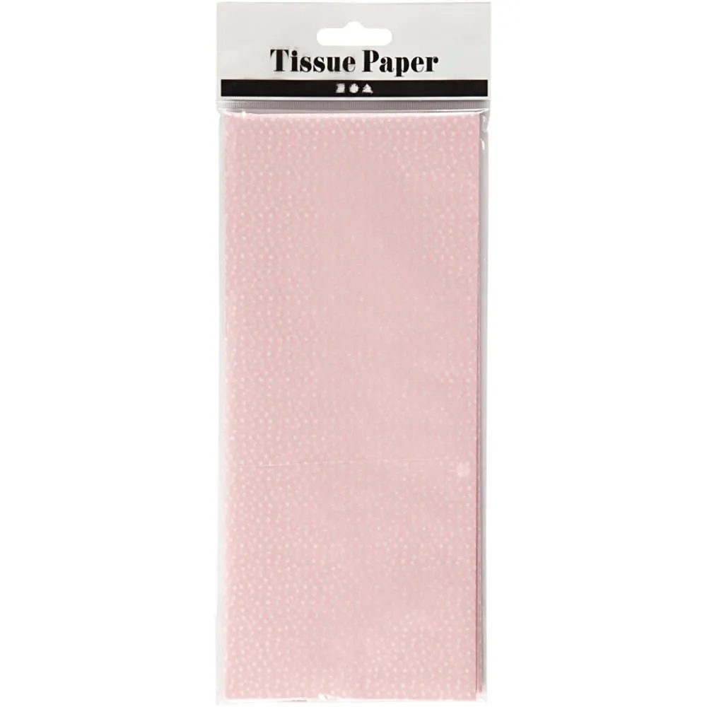 Silkepapir Rosa med prikker - Bilde 1