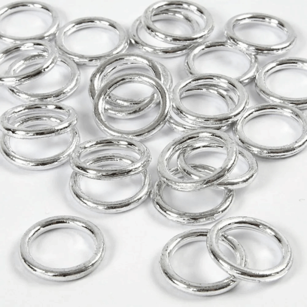 Plastringer, 11 mm, 2 mm, Sølv, 25 Stk.