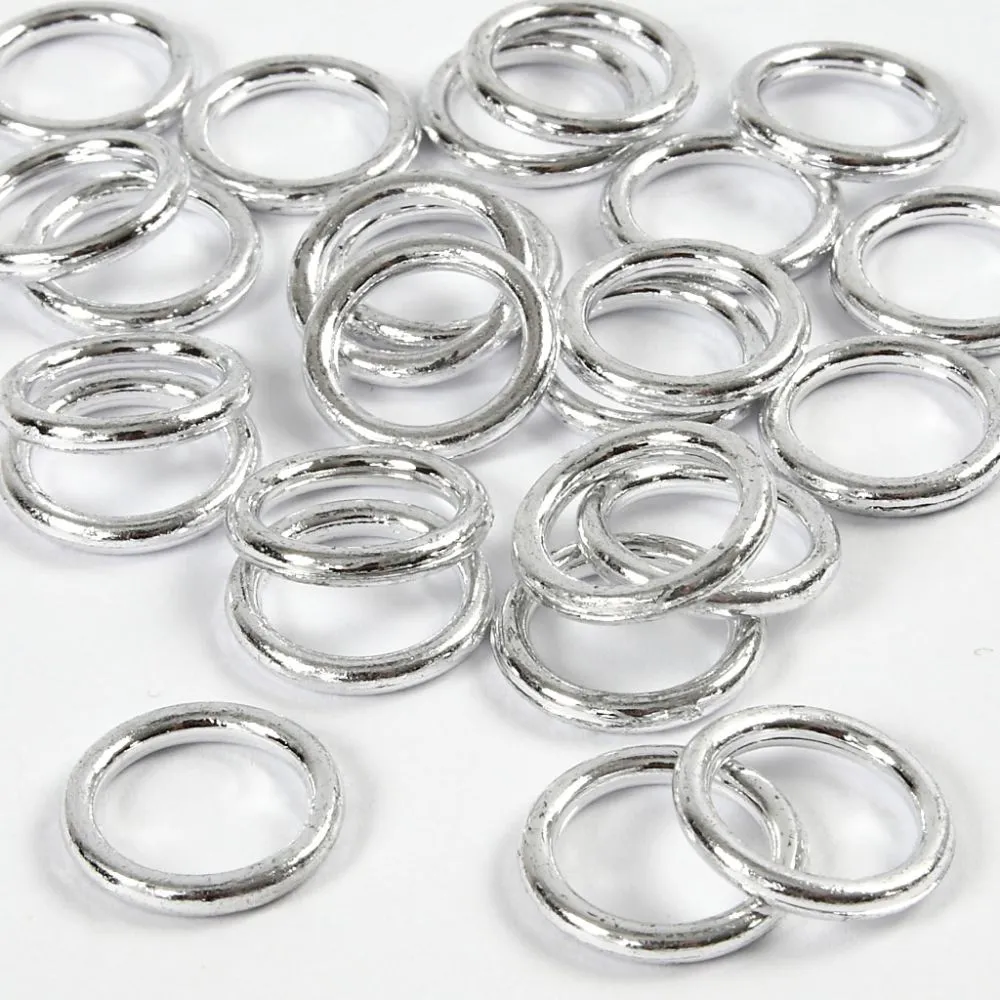 Plastringer, 11 mm, 2 mm, Sølv, 25 Stk. - Bilde 1
