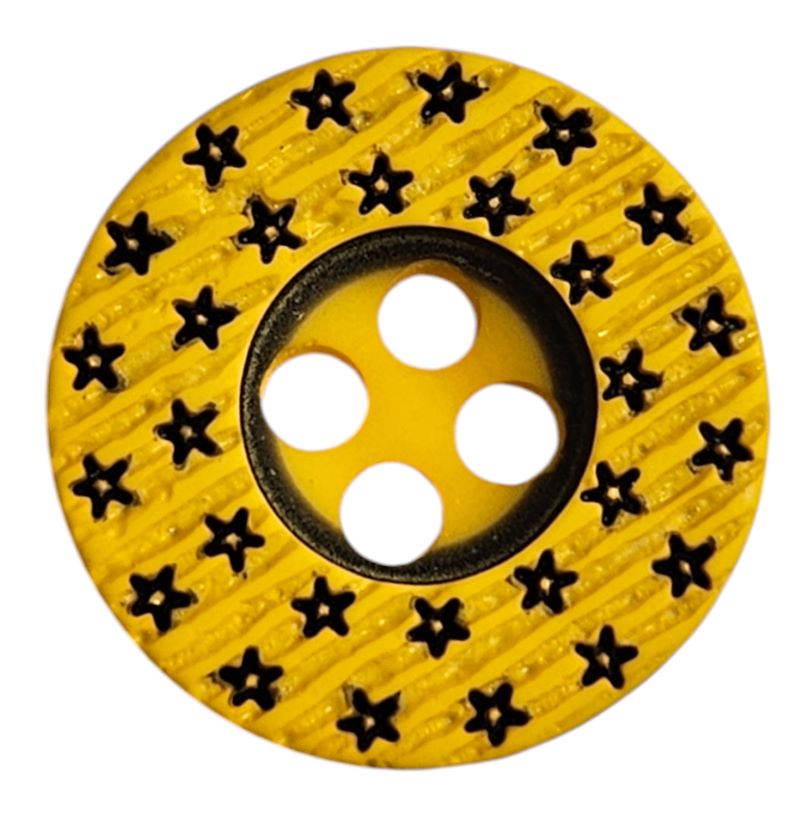 Knapp 4 hulls 13mm Gul - Bilde 1