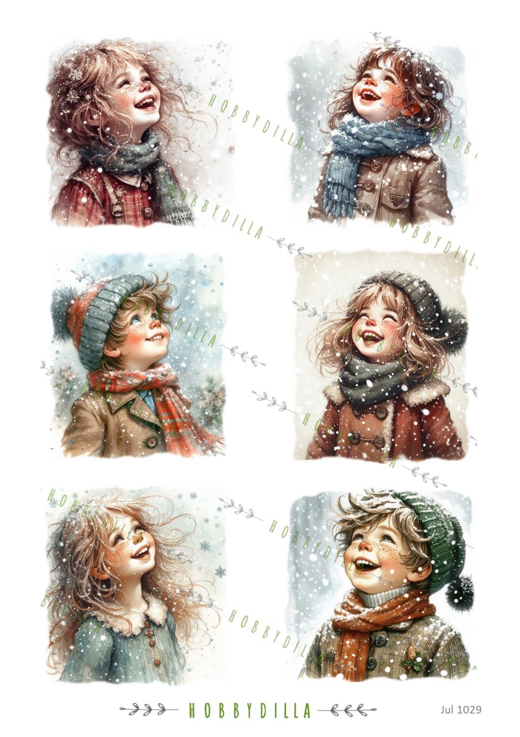 Motivark Jul 1029 Barn som ler mot snøen 2 - Bilde 1