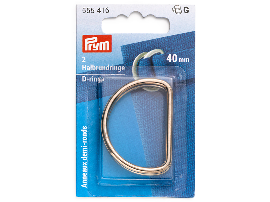 Prym D-ring 40mm 2stk – New gold - Bilde 1