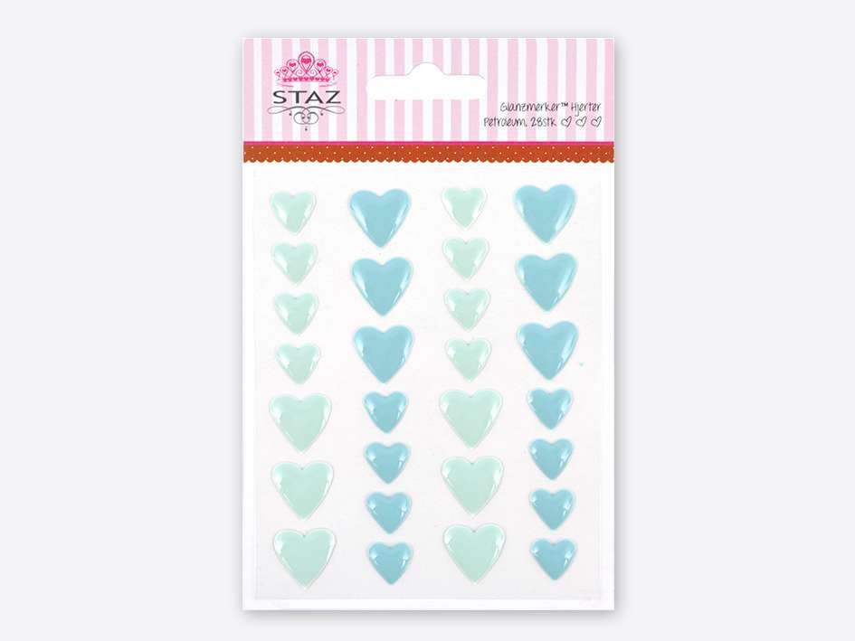 Staz Glanzmerker Hjerter Petrol - Bilde 1