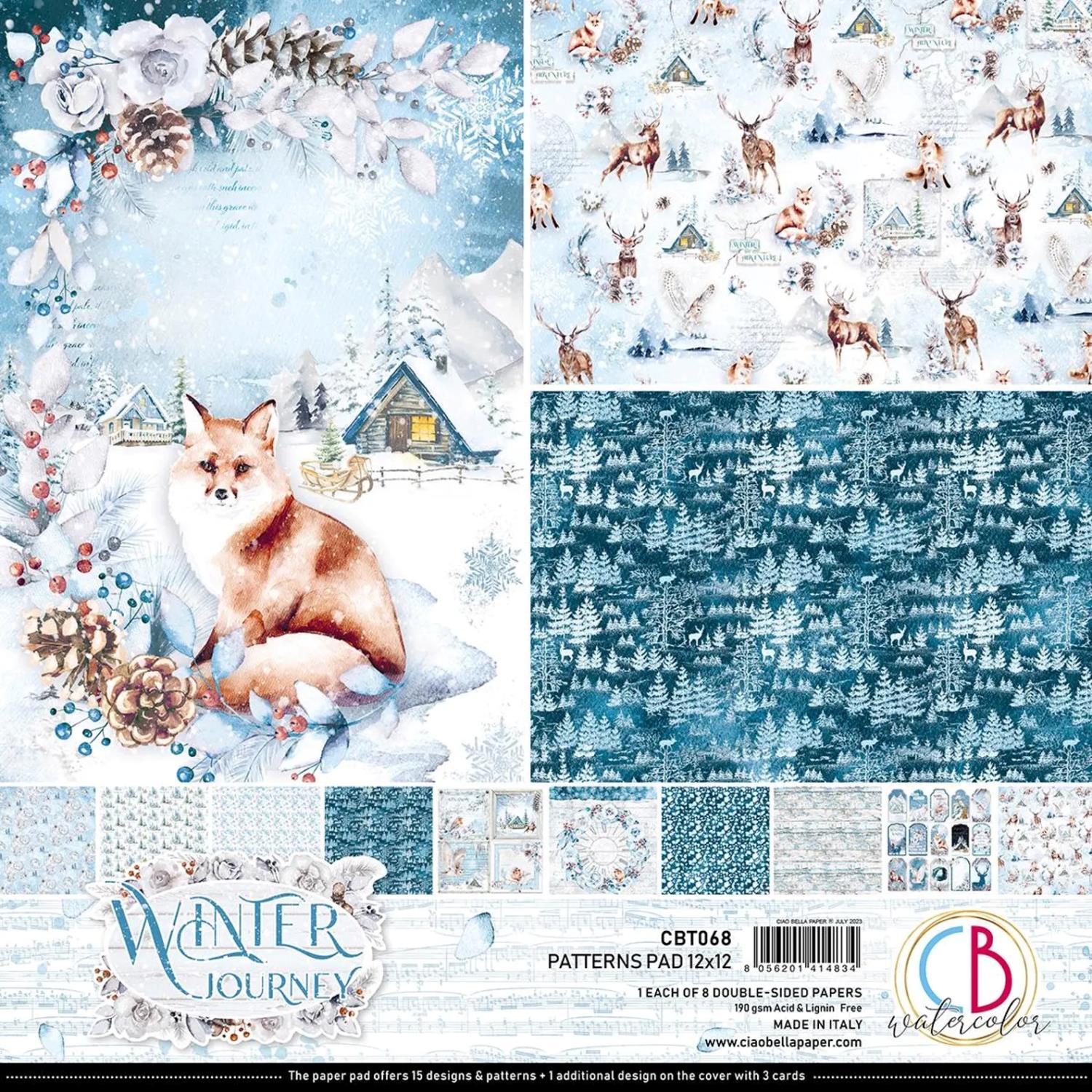 Ciao Bella Winter Journey Patterns Pad 12x12 - Bilde 1