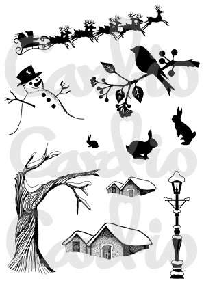 Card-io Christmas Scenery 2  A6