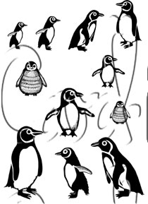 Card-io Cute Penguins A7