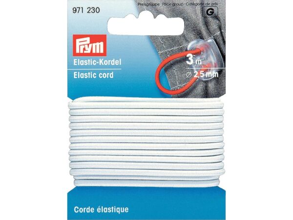 Prym Elastisk strikk 2,5mm Hvit
