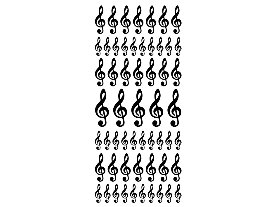 Klistremerker g-nøkkel sort - Bilde 1