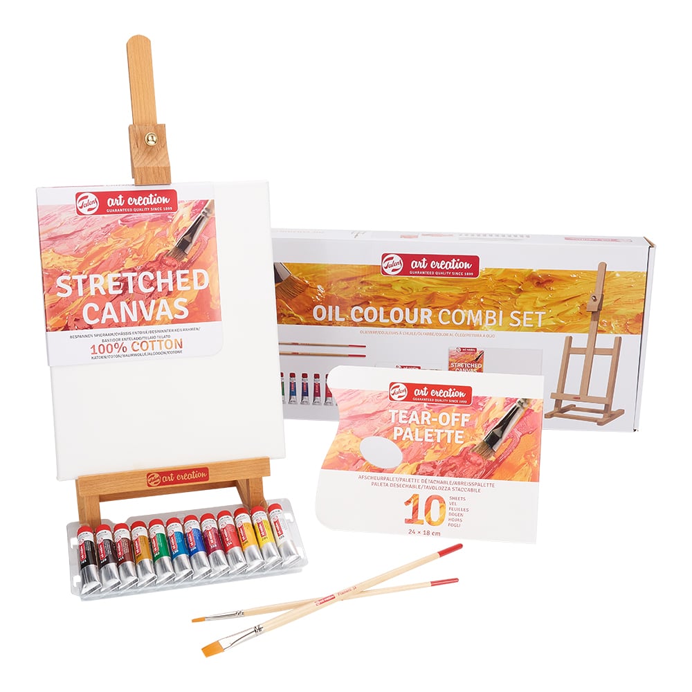 Art Creation Oil Colour Combi Set m/staffeli & lerret - Bilde 1