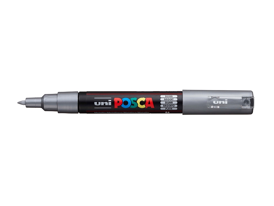 Uni POSCA PC-1M  Extra-Fine 0,7-1mm  26 Silver - Bilde 1