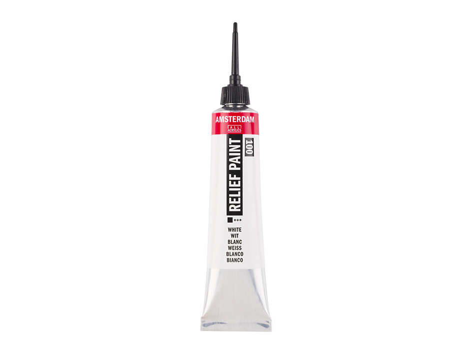 Amsterdam Relief Paint 20ml – 100 White - Bilde 1