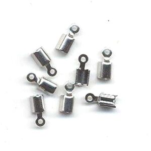 3243.jpg Endestykke til snor – 5x3mm 8stk – Sølvfarget