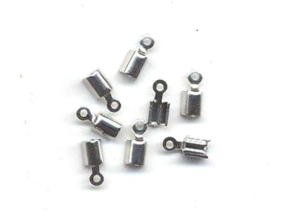 Endestykke til snor – 5x3mm 8stk – Sølvfarget