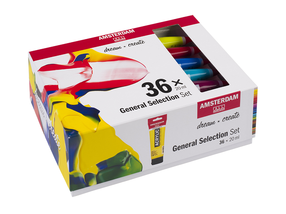 Amsterdam Standard 20ml – Sett 36 ass. farger - Bilde 1