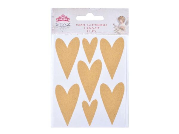 Staz Klistremerker – Hjerte Gråpapir