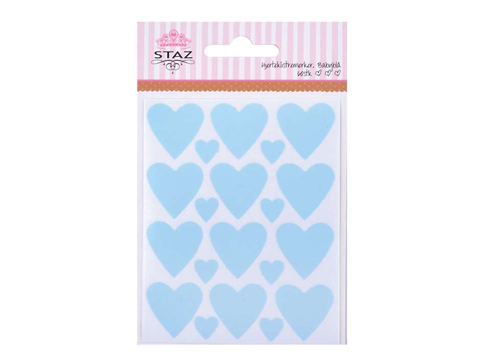Staz Klistremerker –  Hjerte Babyblå - Bilde 1