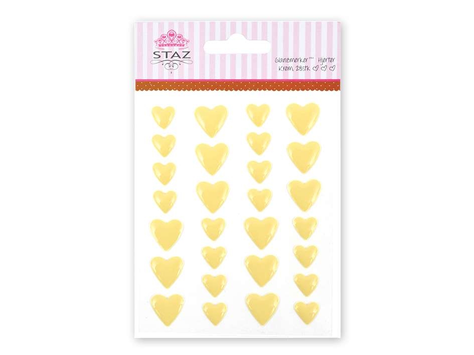 Staz Glanzmerker Hjerter Krem/Gul - Bilde 1