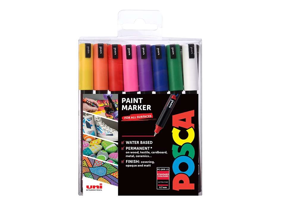 Uni POSCA PC-1MR  Ultra-Fine 0,7mm  Sett Standard 16stk - Bilde 1
