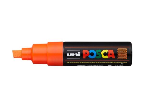 3855.jpg Uni POSCA PC-8K – Chisel 8mm – F4 Fluorescent Orange
