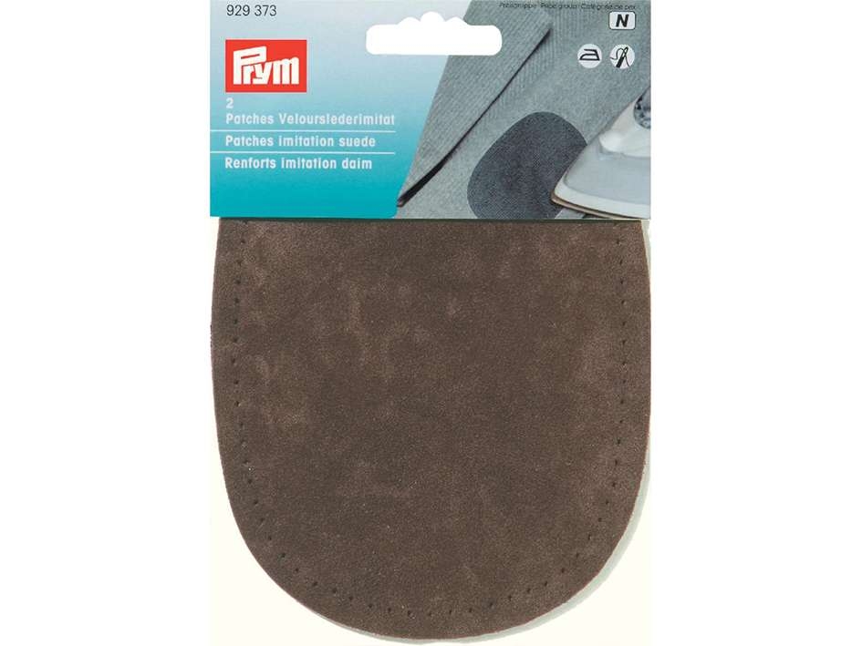 Prym Strykelapp Velour/Lærimit.  Mørk brun 2stk - Bilde 1