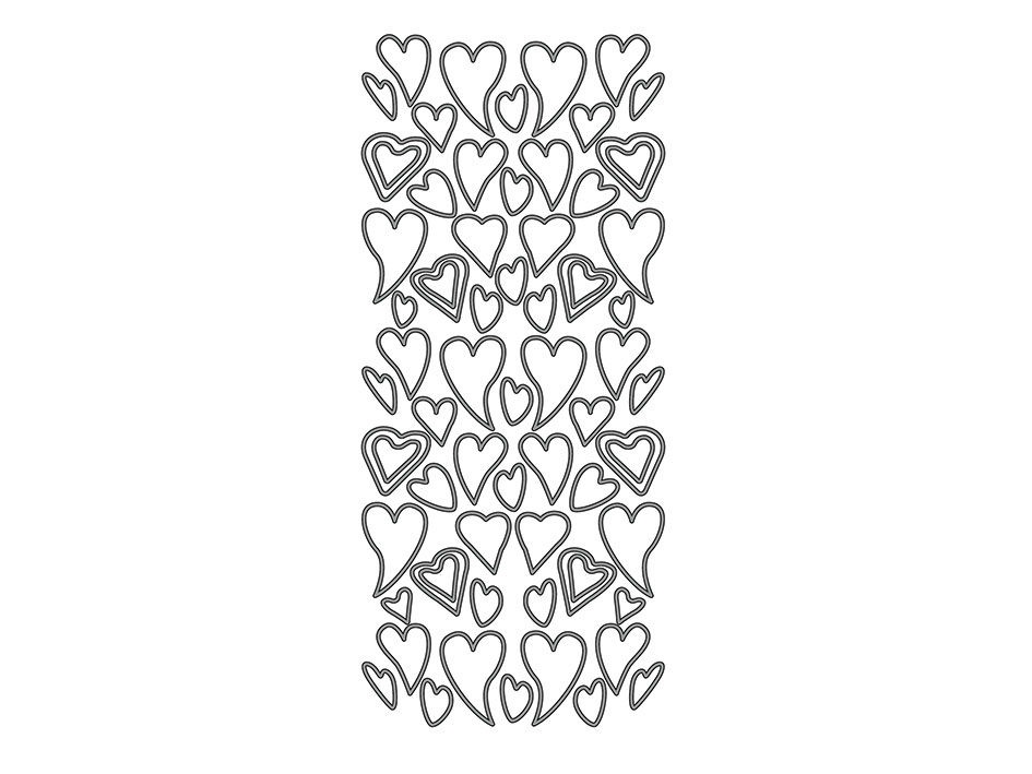 Klistremerker skjeve hjerter sølv - Bilde 1