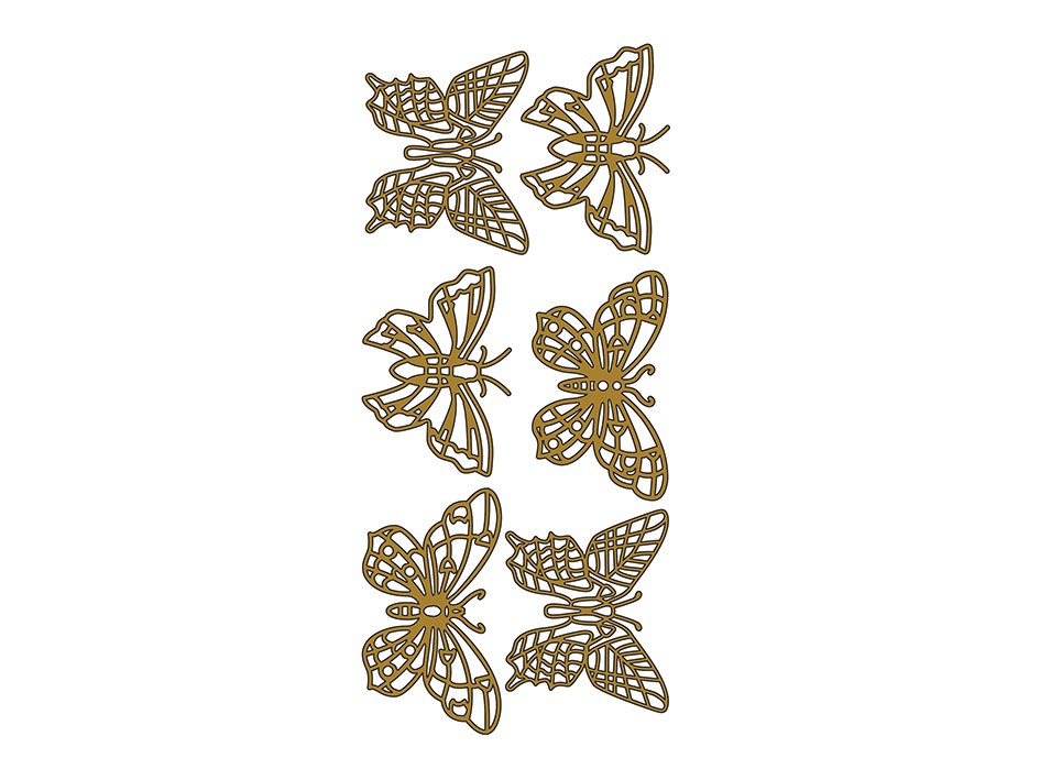 Klistremerker sommerfugler store gull - Bilde 1