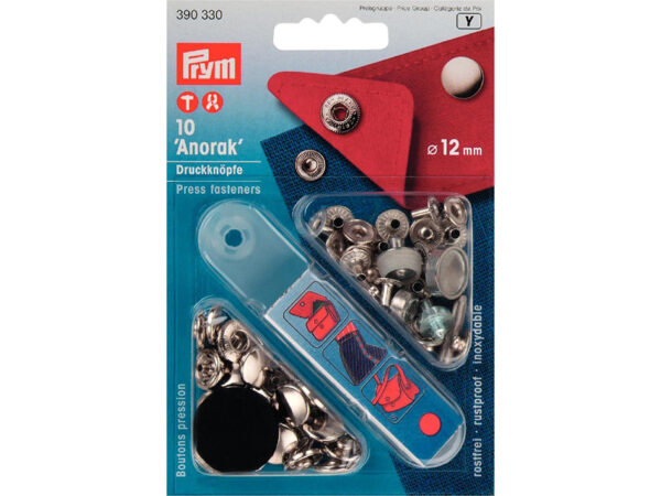 4118.jpg Prym Trykknapper Anorak 12mm 10stk – Sølv