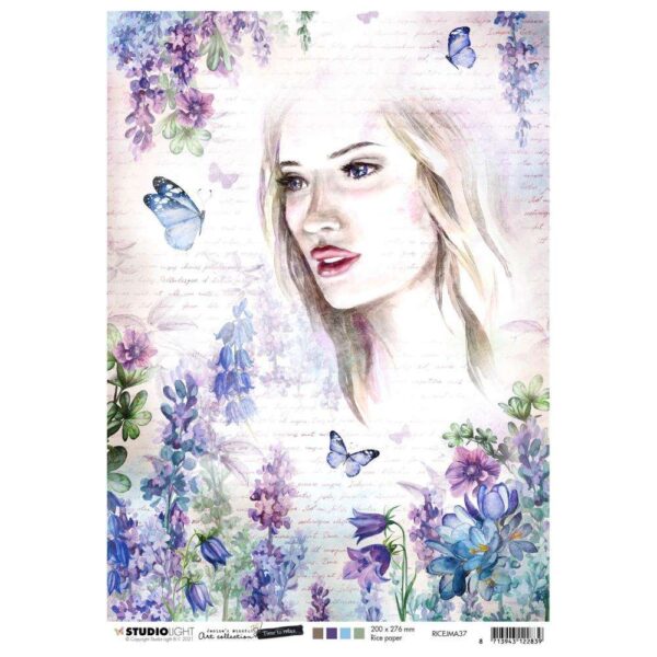 82.jpg Studio Light rispapir A4 Woman & Butterflies