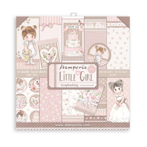 10375.jpg Stamperia Little Girl Blokk 12"x12"