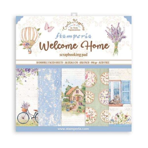10541.jpg Stamperia Welcome Home 8x8 Blokk